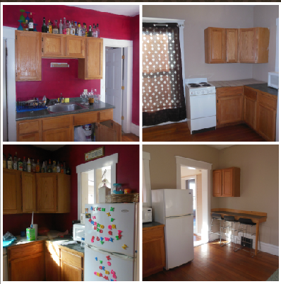 Kitchen Before (left) & After (right)